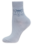 Preview: Kindersocken 2-6 Jahre BCHK Kids 3081-047 mit Katze Muster Hellgrau