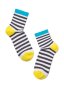 Preview: Conte Classic bunte Damen socken 7C22-087_1 weiß-grau-tuerkis-gelb