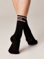 Preview: Lange Socken mit Ajourmuster Schwarz