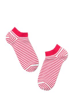 Conte Damen Kurzsocken 15C46-073_1 weiß-himbeerrosa