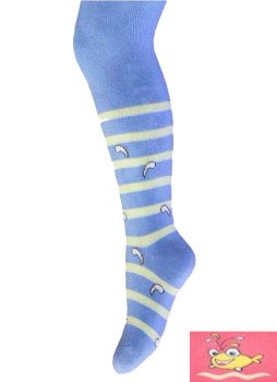 Baby Strumpfhosen 0-2 Jahre BCHK 3265-814 mit Delfine Muster hellblau