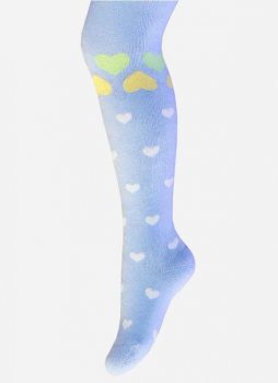 Kinderstrumpfhose 2-6 Jahre BCHK Kids 3265-816 mit Herzen Motiv hellblu
