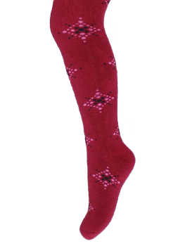 Kinderstrumpfhose 6-12 Jahre BCHK School 3265-817 mit Schneeflocke Motiv bordeaux