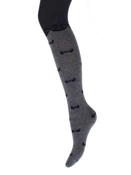 Kinderstrumpfhose 6-12 Jahre BCHK School 3285-109 mit Schleife Motiv grau