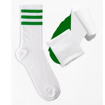 Tennissocken Griffon Stripes farbe weiss/grün
