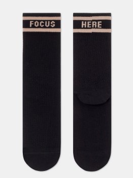 Lange Socken mit Ajourmuster Schwarz