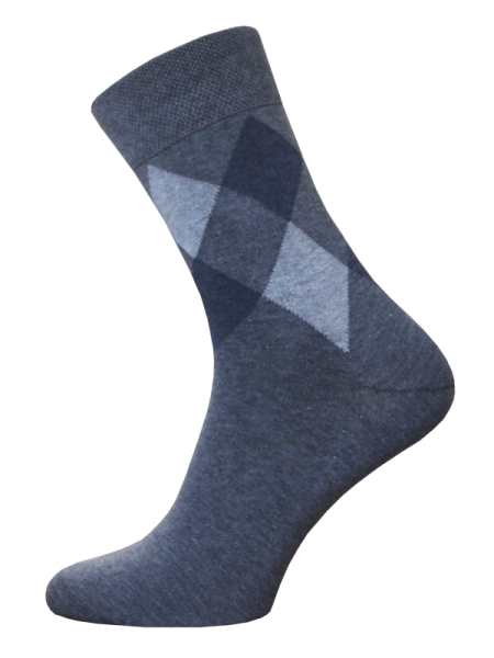 Klassische Herren Socken Argyle Karo grau melange