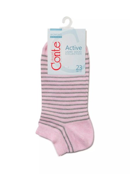 CONTE Sneaker Socken für Damen in Rosa mit Lurex