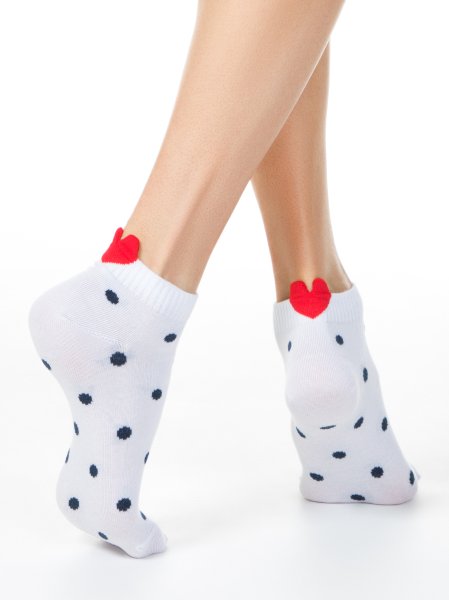Sneakersocken Damen mit Herzchen, Conte