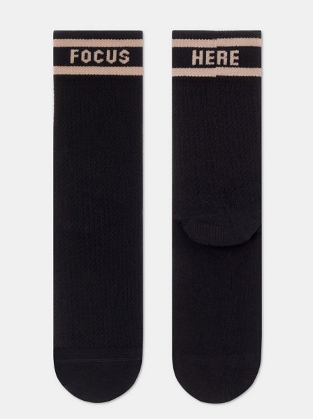 Lange Socken mit Ajourmuster Schwarz